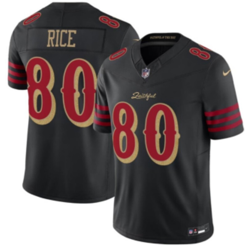 Men San Francisco 49ers #80 Rice black Limited Nike NFL 2025 Jersey 01